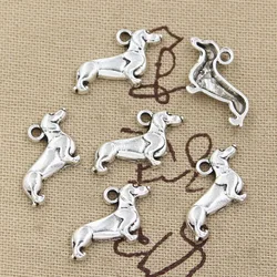 30pcs Charms Dog Dachshund 20x15mm Handmade Pendant Making fit,Vintage TibetanBronze,DIY For Bracelet Necklace