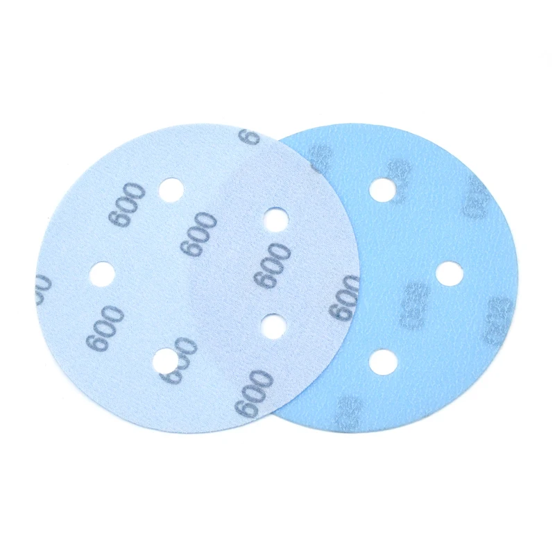 Filme de plástico 125 mm com 5 furos fv, discos de lixa superfina 600 ~ 4000, papel de lixa flexível para carro molhado/seco, pintura de madeira de polimento