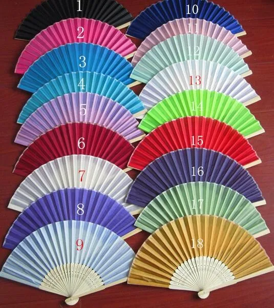 

500pcs/lot Art Handmade Chinese Silk Folding Bamboo Hand Fan Fans wedding fans