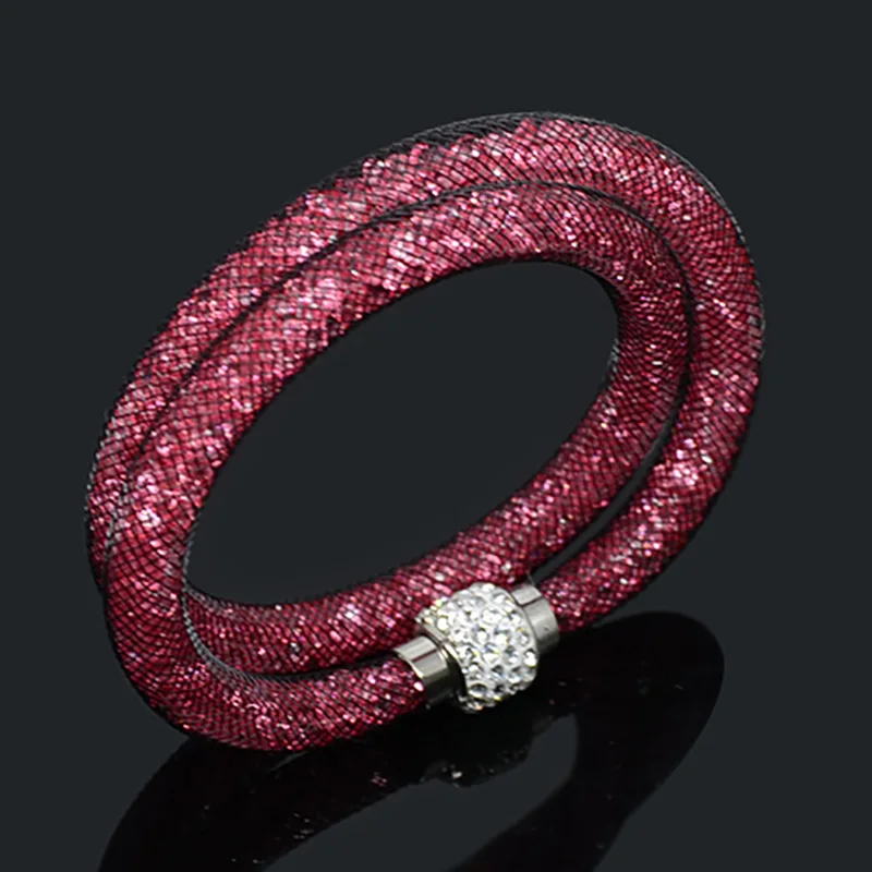 LFPU Mesh Net Double Bracelet Fashion Multicolor Charm Crystal Hot Sale Bracelets For Women Jewelry