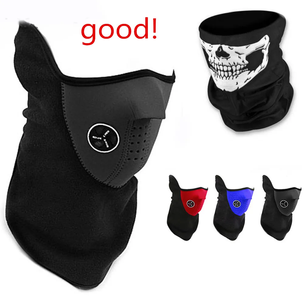 

Motorcycle Face Mask Cover Fleece Unisex Neck Guard skull Scarf White For KTM 990 SupeR SUZUKI GSF600 Bandit GS1000