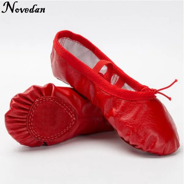 Zapatillas de Ballet profesionales con suela dividida, zapatos de baile de Ballet suaves de cuero genuino para niñas, zapatillas de baile para niños