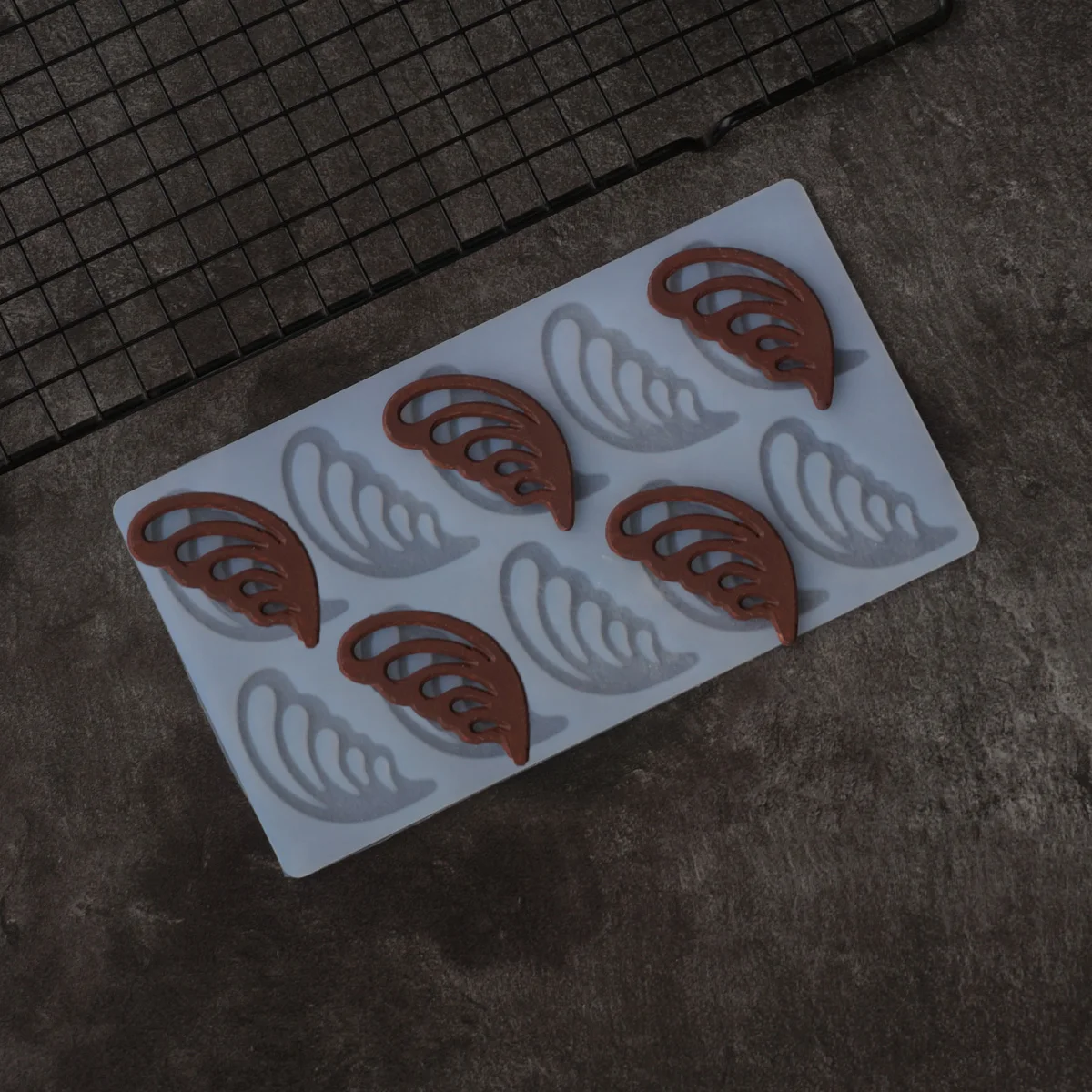 Wings Shape Silicone Mold Cake Decorating Lovely Hollow Out Wing Chocolate Transfer Sheet Mould Baking Stencil Chablon