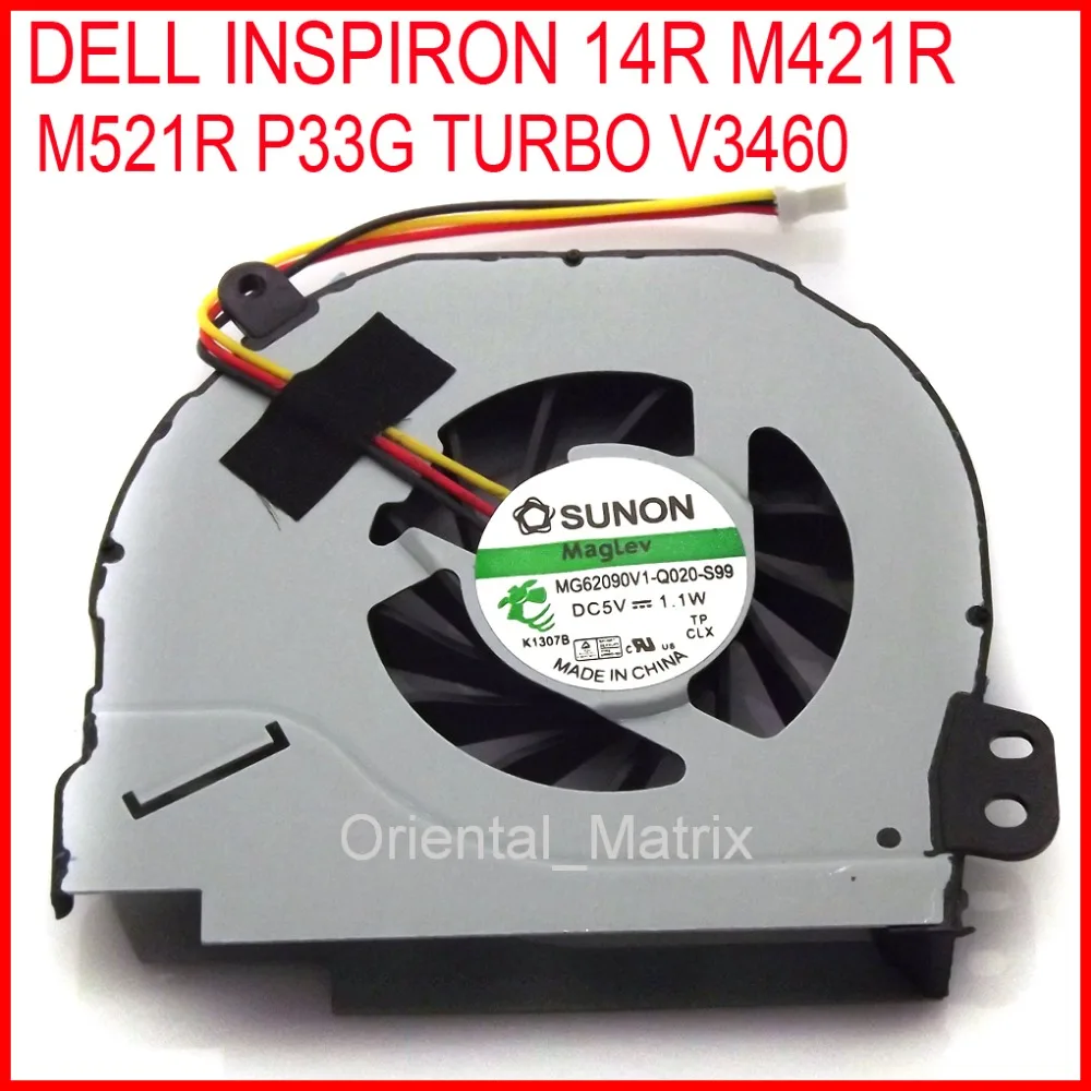 MG62090V1-Q020-S99 DC5V 0.22A 3Wire 3Pin For DELL INSPIRON 14R TURBO M521R V3460 M421R P33G Cooler Cooling Fan