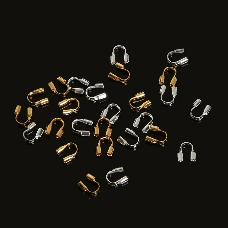 

New Coming 500pcs/lot 4x4mm U Shape wire protectors Iron Wire Guard Guardian Protectors loops Jewelry Findings