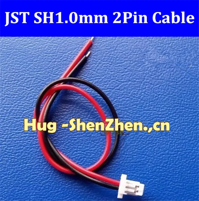 

50pcs/lot new Micro JST SH 1.0mm Pitch 2-Pin Female Connector with Wire jst 2pin 1.0 connector