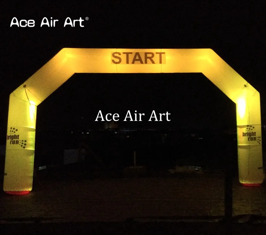 Customized LED Lighting Inflatable Start Finish Line France Night Race Archway Night Run or Nighttime Events