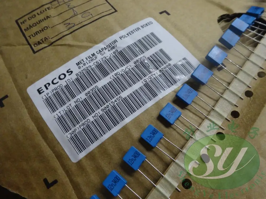 hot sale 30pcs/50PCS EPCOS 0.012uf/400v 12nf 123 new long leg braided film capacitor B32529C6123J free shipping