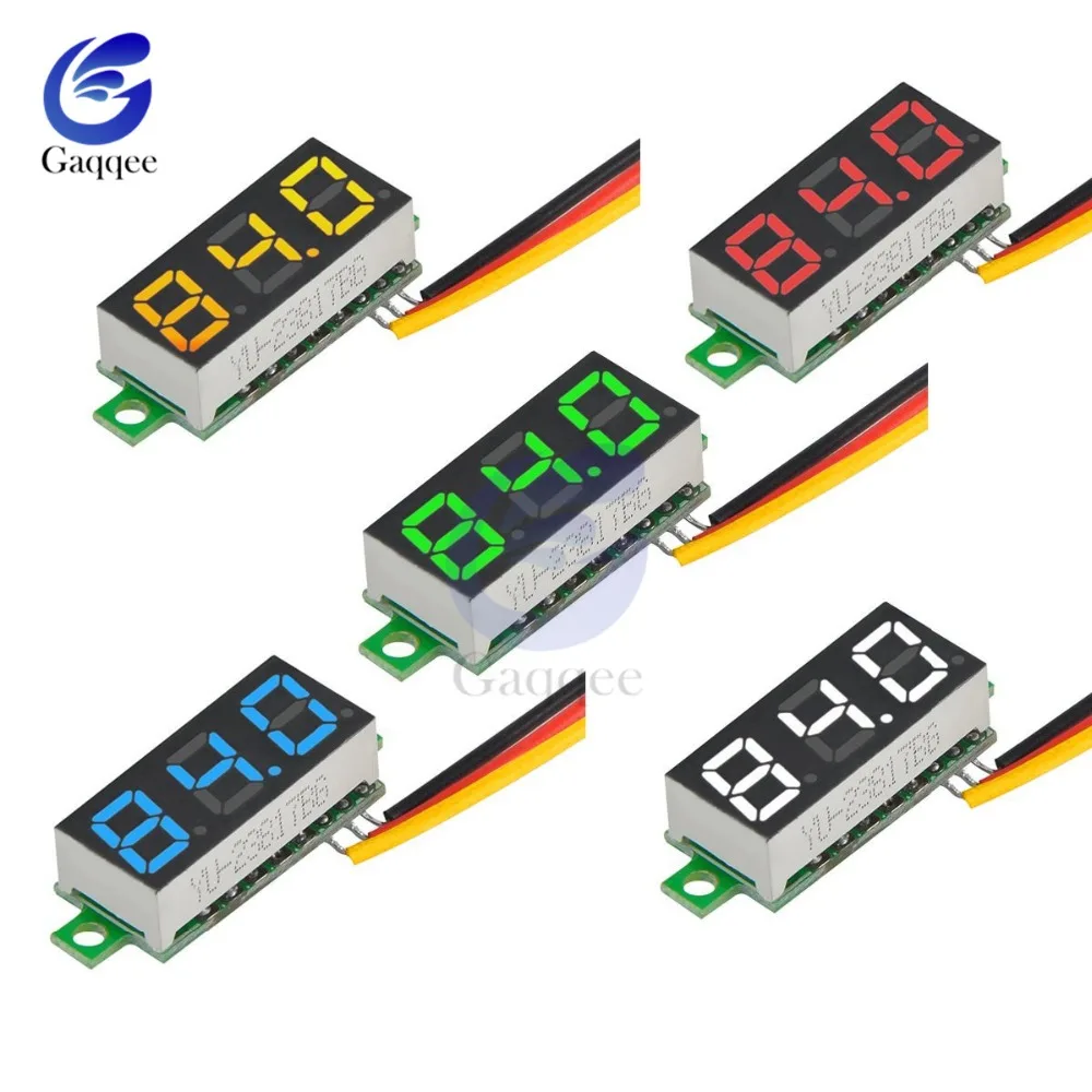 0.28 inch DC LED Digital Voltmeter 0-100V Voltage Meter Auto Car Mobile Power Voltage Tester Detector 12V Red Green Blue Yellow