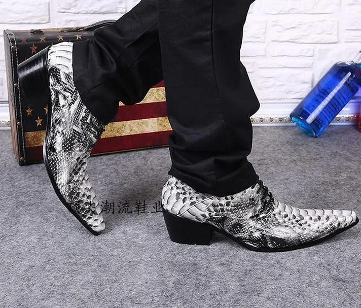 Italian shoes men leather alligator shoes for men crocodile skin pointed toe loafers mens formal shoes high heel pluse size47