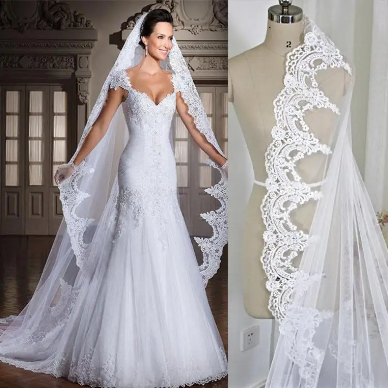 Braut Schleier Neue Klassische Spitze One-schicht Appliqued Hochzeit Schleier Elegant Hochzeit Zubehör