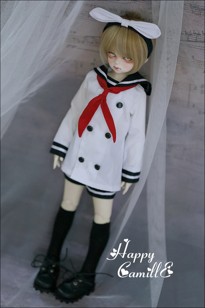 ขนาด1/6 1/4 BJD เสื้อผ้าเสื้อ + กางเกงขาสั้นชุดกะลาสีสำหรับ BJD/SD ตุ๊กตาอุปกรณ์เสริมไม่รวมตุ๊กตา,รองเท้า,วิกผม,อื่นๆ1217