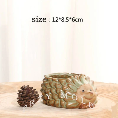 

Mold Silicone 3d Vase Pots Cute Animal Hedgehogs Shape Molds Cement Clay Mould Silica Gel Lying On A Small Hedgehog Flower PRZY