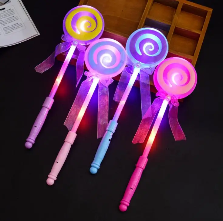 Wholesale Children Glow Stick Colorful Flash Magic Stick Lollipop Led Flash Stick Wand Novelty Toy Led Vocal Concert SN736