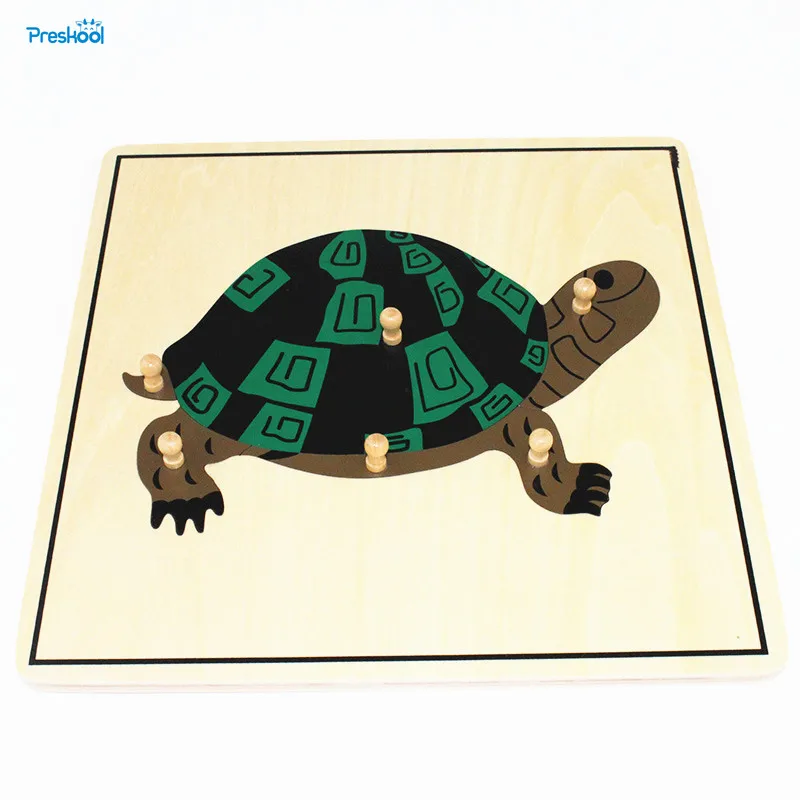 Baby Toy Kids Montessori Turtle Puzzle Animal for Children Wood for Early Childhood Education Preschool Training Learning