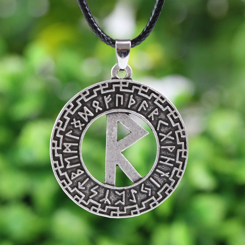 1pcs Viking Raido Amulet Necklace Viking Nordic Runes pendant Necklace Talisman Viking Jewelry