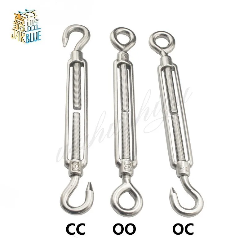 

1Pcs M4 M5 M6 M8 M10 Stainless Steel 304 Adjust Chain Rigging Hooks & Eye Turnbuckle Wire Rope Tension Device Line Oc Oo Cc Type