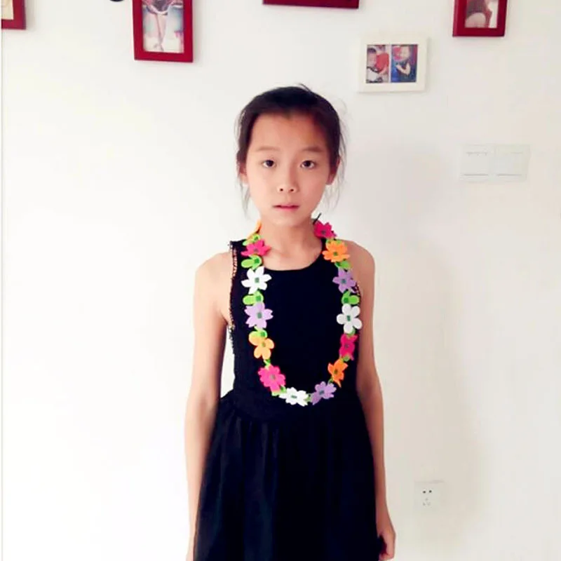 DIY Non-woven Necklace Flower Wreaths Handmade Craft Toys Kids DIY Material Bag Creative Children's Day Gift