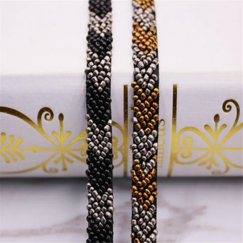 1yard wave white silver gold Beaded Lace Trim Tape Fabric Ribbon DIY Collar Sewing Garment Headdress materials