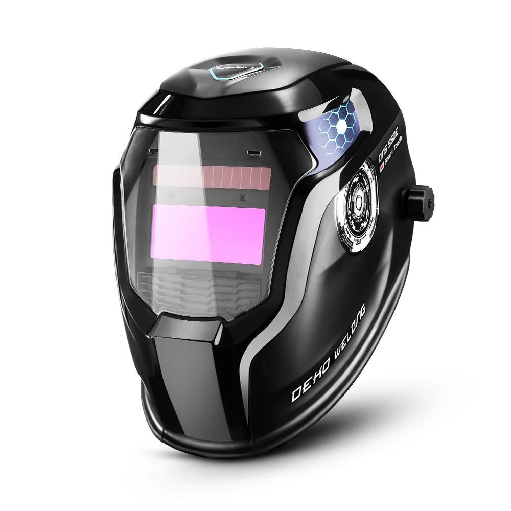 DEKO DNS-550 Solar Power Auto Darkening Welding Helmet Welder Lens Mask Larger View Area for TIG MIG MMA Grind