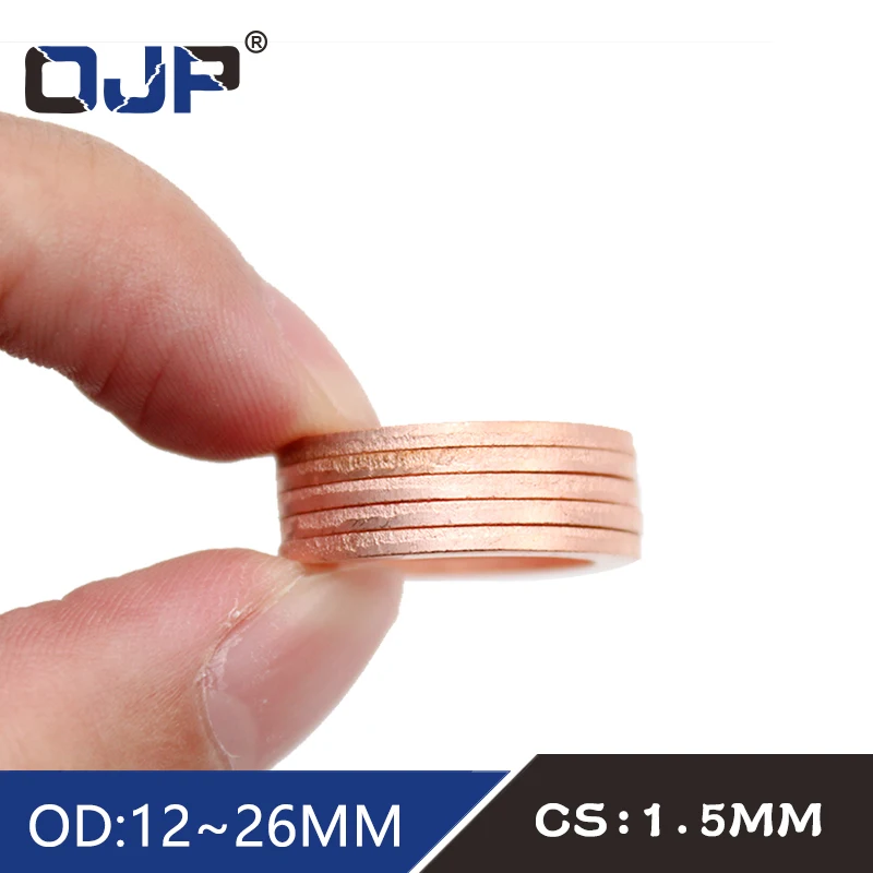 10Pcs DIN7603 M6 M8 M9 M10 M12 M14 M16 M18 M20 T3 O Ring Gasket Sealing Ring Copper Washer Boat Crush Washer Flat Seal Fitting.-