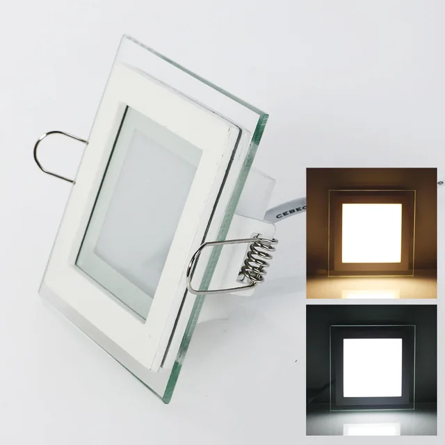 

6W 9W 12W 18W LED Panel Downlight Square Glass Cover Lights High Bright Ceiling Recessed Lamps AC85-265 + Driver