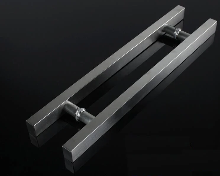 

UNILOCKS 1 Pair Glass door handle stainless steel square tube drawing tube handle door handle