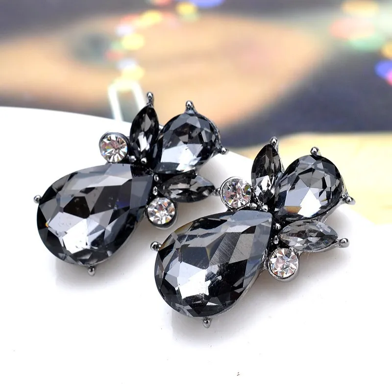 14 Colors Promotion New Design Stud Earrings Resin Stone European Brand Hematite Earrings Fashion Black Earrings For Women