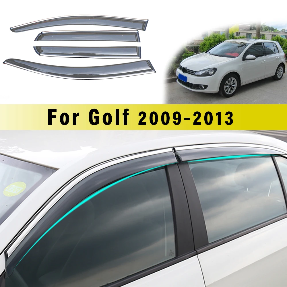 

MyHung For Volkswagen Golf 6 2009-2013 Car Sun Visor Window Visor Rain Shade for Car Window Plastic Visor Accessories 4PCs