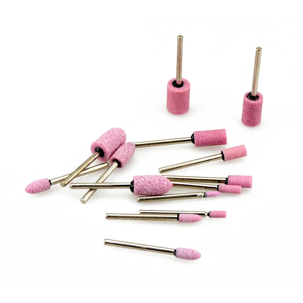 10Pcs Mandrel Mounted Stone Points Electric Grinding Accessories Polishing Head Wheel Tool For Dremel Rotary Power Tools