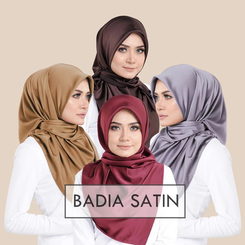 70*180cm One Piece Solid Shinny Scarf Islam Shawl Head Wraps Soft Silk Feeling Long Muslim Malaysia Satin Plain Hijabs