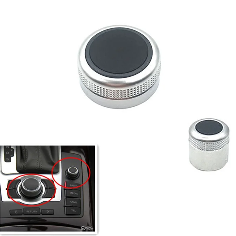 Multimedia MMI Volume Knob Rotary Button Switch Setting Navigation & Main Menu Switch Cover For Audi A6 C6 S6 Allroad Q7 A8 S8