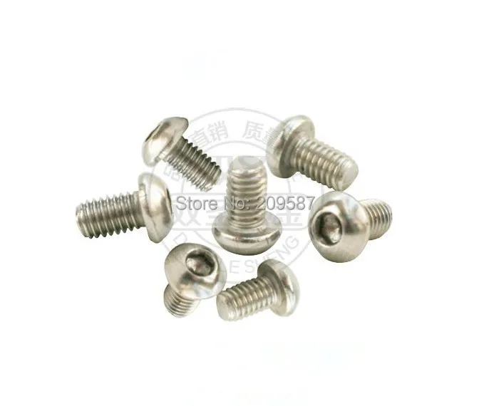 Free Shipping 100pcs/Lot Metric M4x12mm Stainless Steel Button Head Hex Socket Cap Screws Bolts