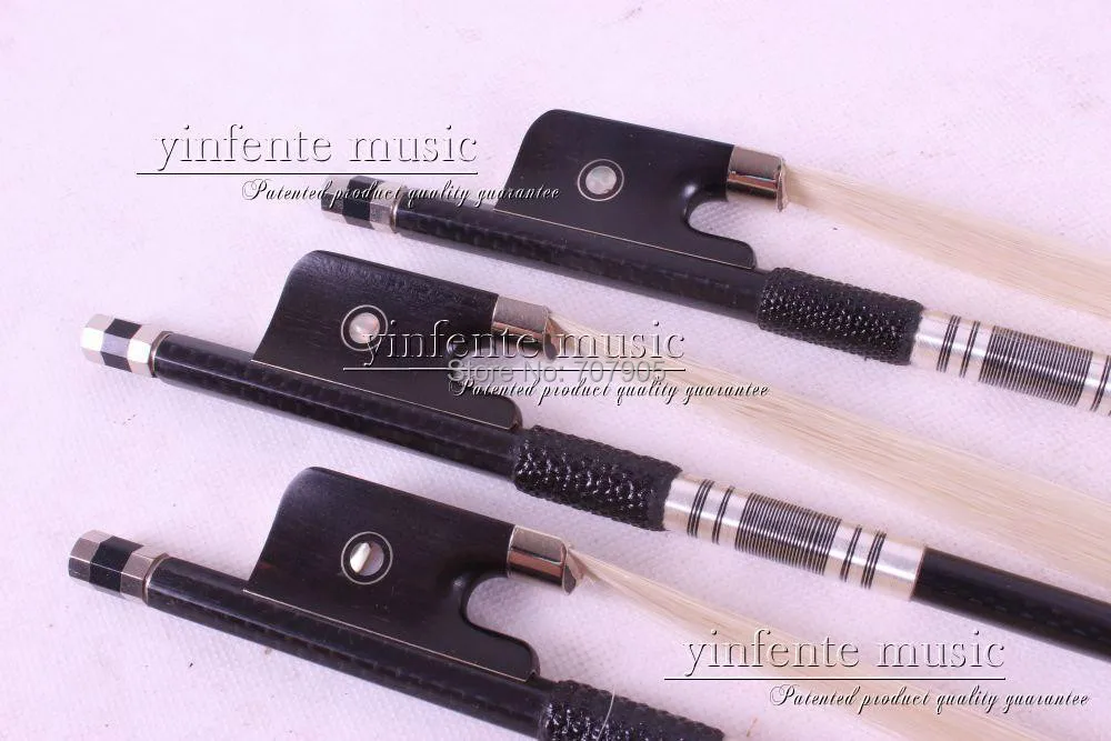 

4/4 Cello Bow Carbon fiber Round Stick Ebony f rog High Quality New 40#