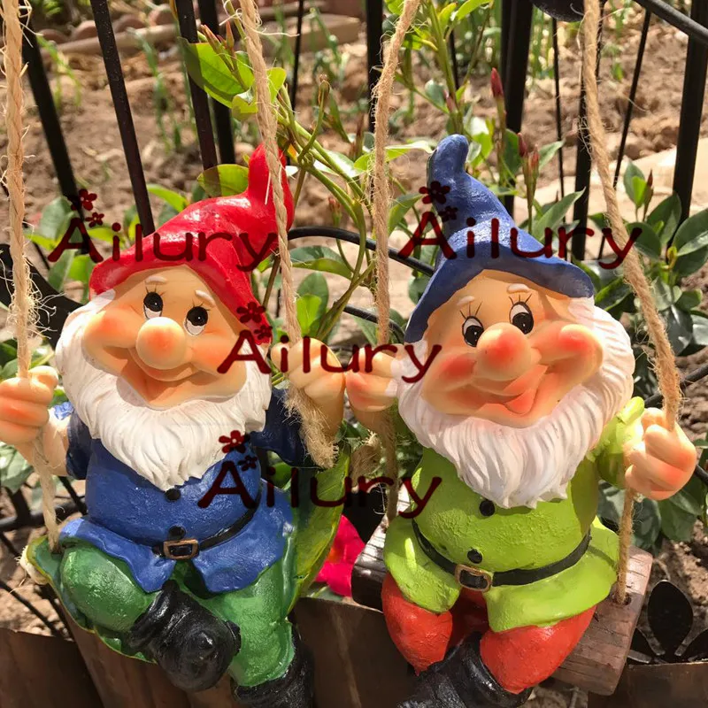 

American Village Dwarf Outdoor Garden Ornament Home Farm Decoration Strap Wall Decorative Gardening.Xmas Decor,Unique,High20cm