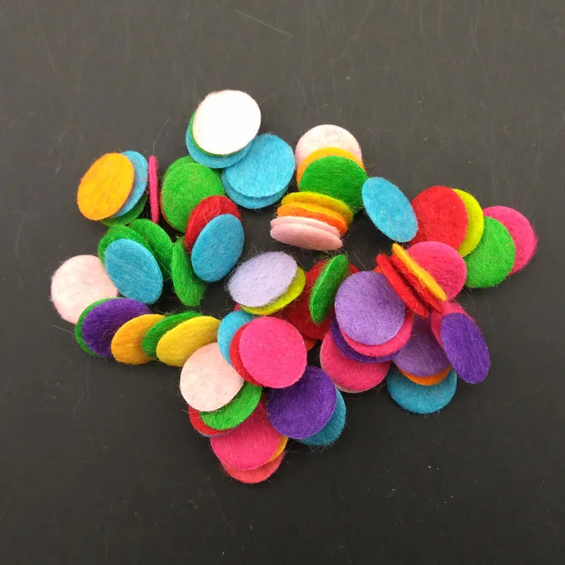 1000pcs/lot 1CM Felt Circles Eco-friendly Round Felt Fabric Pads Accessory Patches Circle Felt Pads Fabric Shirt Button Spasers