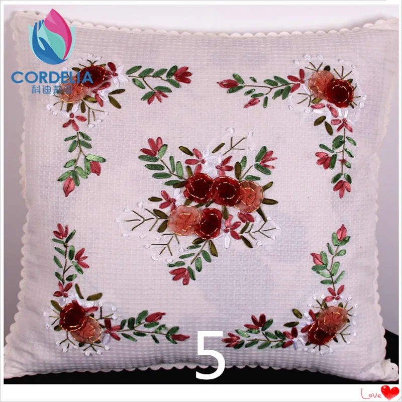 new 45x45cm zakka vintage ribbon embroidery cushion  pillow towel for home deocr  pillowcase towel square pillow cover