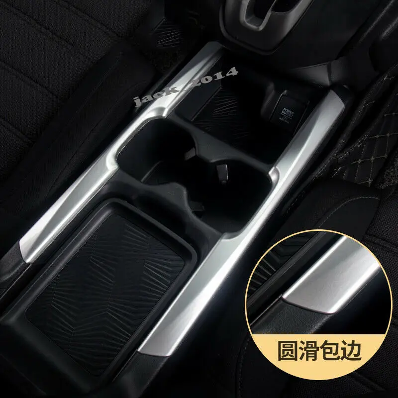 Silver ABS Chrome Inner Water Cup Holder Cover Trim for Honda CRV CR-V 2017 2018 2019