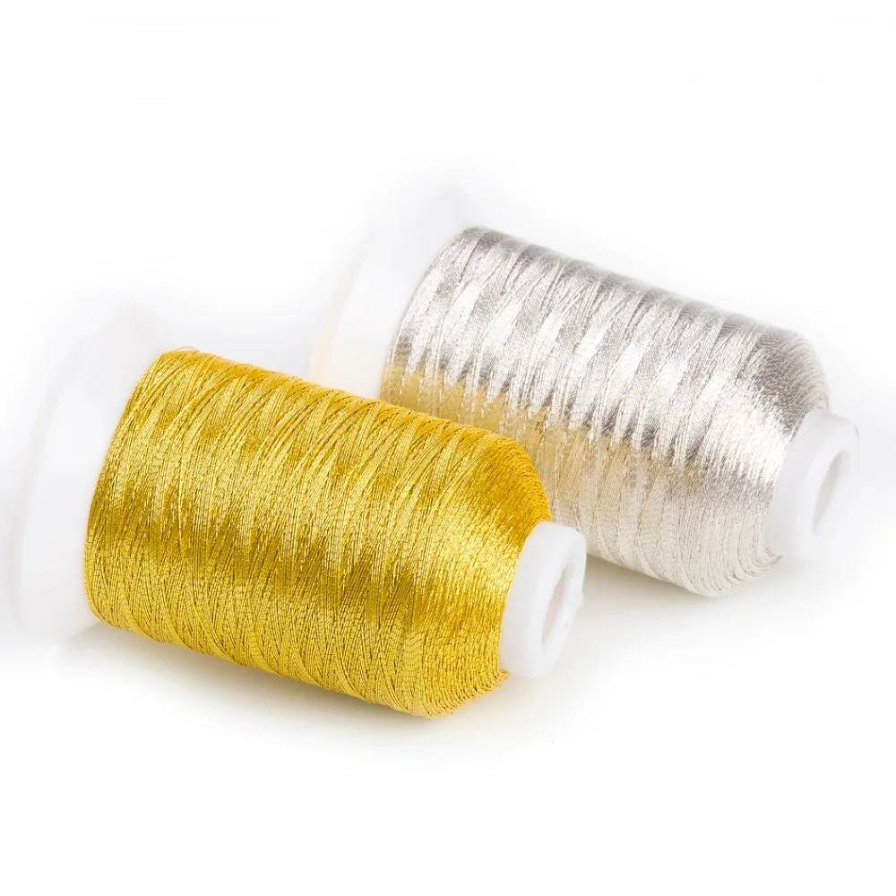 Pure Gold and Silver Color Metallic Thread for Embroidery Machine 500m/Spool