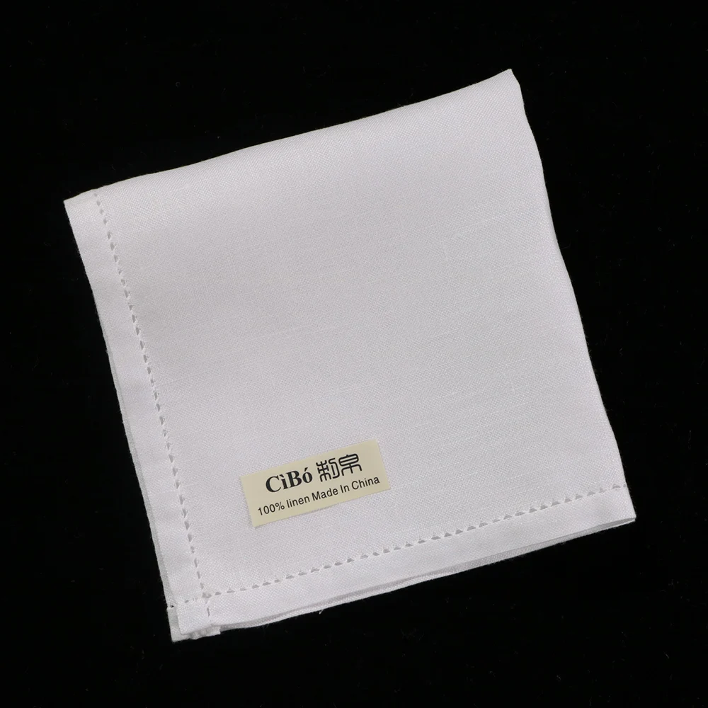 S010: 1 piece White linen hanky wedding hankie Handmade Drawnwork handkerchief