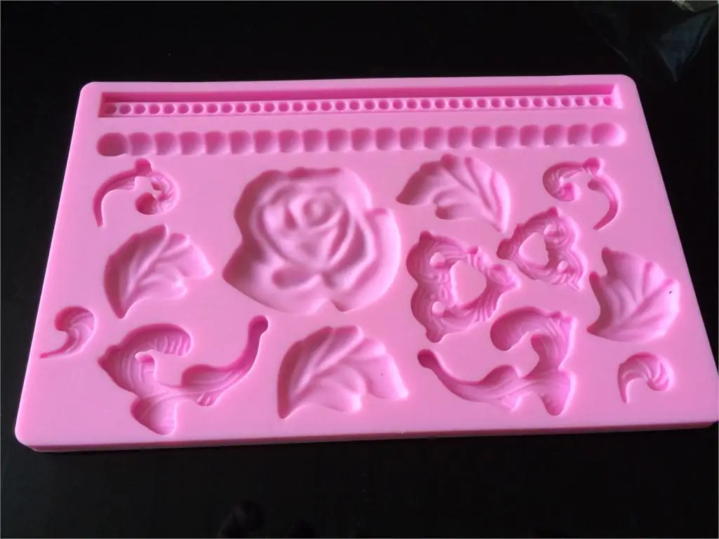 Fondant Tool Rose Shape Baking Mold Silicone Embossing Die Sugar Arts Flower D915