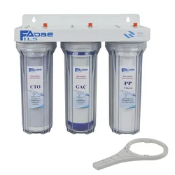 High Quality! Three Stage Whole House Water Filtration System with Sediment, GAC, Carbon Block, 3/4