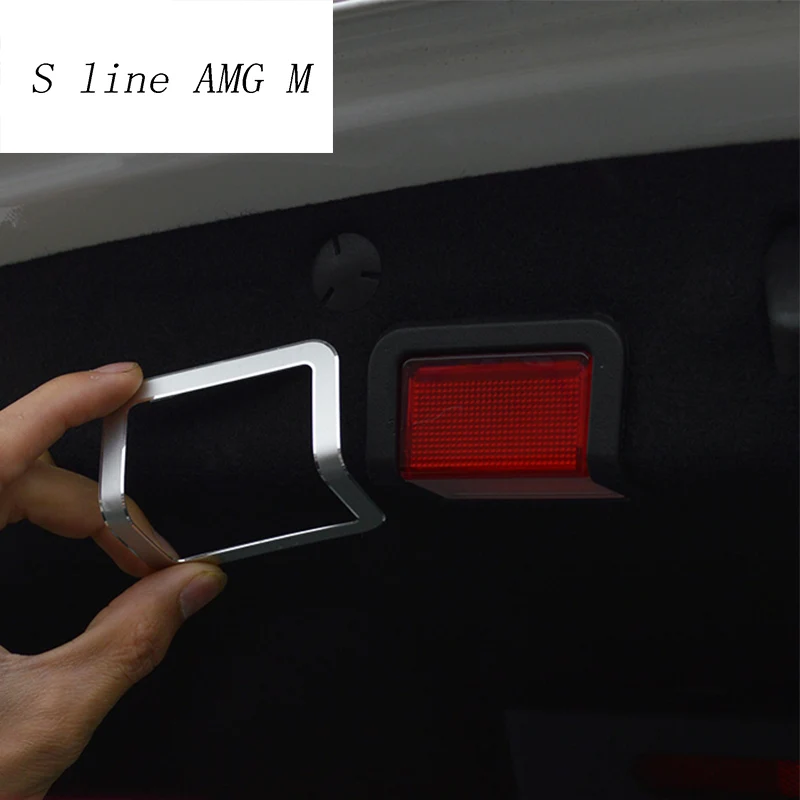 Car Styling trunk warning Light for Mercedes Benz GLK CLS ML GL GLC C E Class W205 W213 Auto trunk door lamp decorative stickers