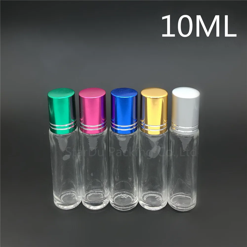 500pcs/lot 10ml Roll on perfume bottle, 10cc clear essential oil rollon bottle, small glass roller container