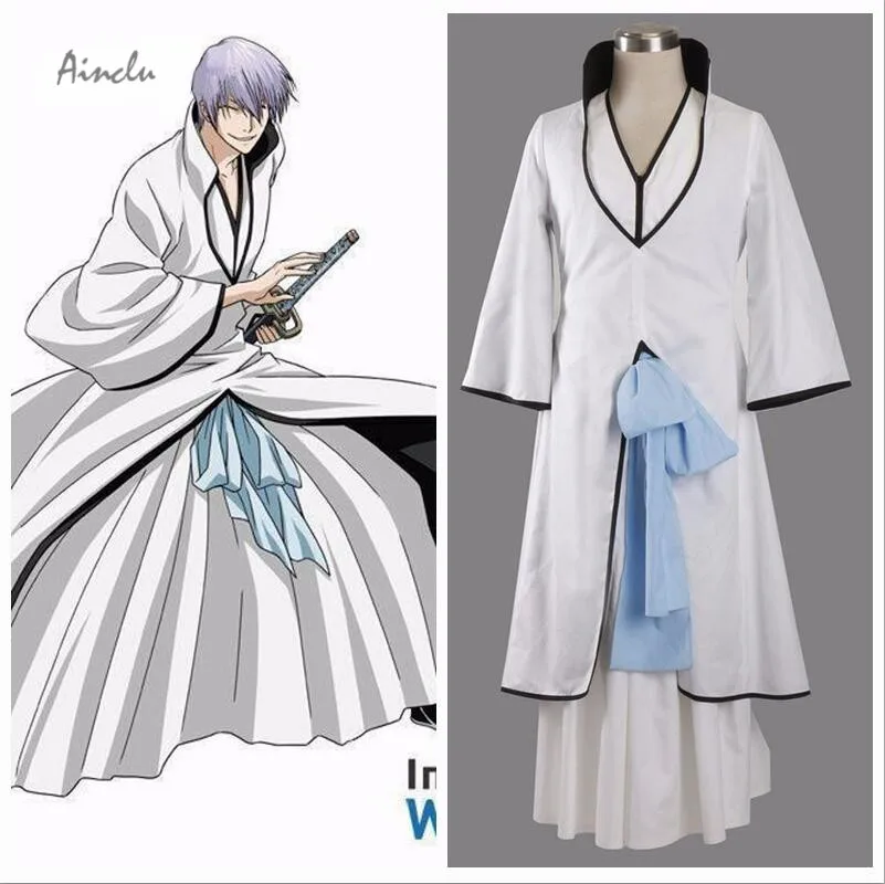 

Ainclu Free Shipping Bleach ichimaru gin Cosplay Costume for Halloween Costume For Kids