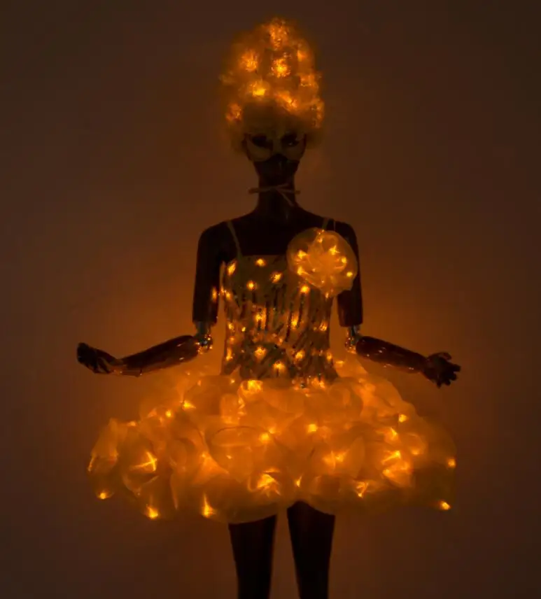 

Women led dance costume LED ballet dress LED light Skirt yellow LED Tutu