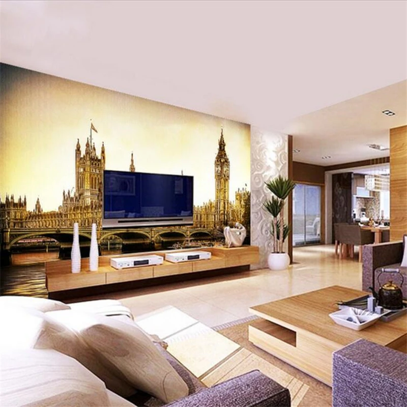 

beibehang Custom wallpaper 3d High Quickly mural British London Bridge Oil Painting Background Wall papel de parede wallpapers