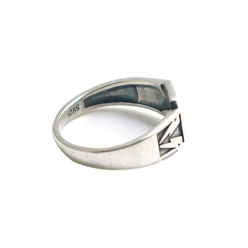 Unisex S925 Silver Cool Lightning Cross Biker Ring Newest