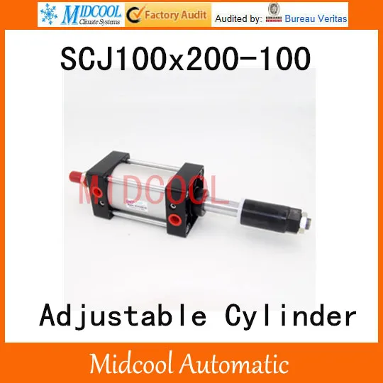 

SCJ100x200-100 standard air cylinder 100mm adjustable stroke pneumatic cylinder single rod 100mm bore 200mm stroke