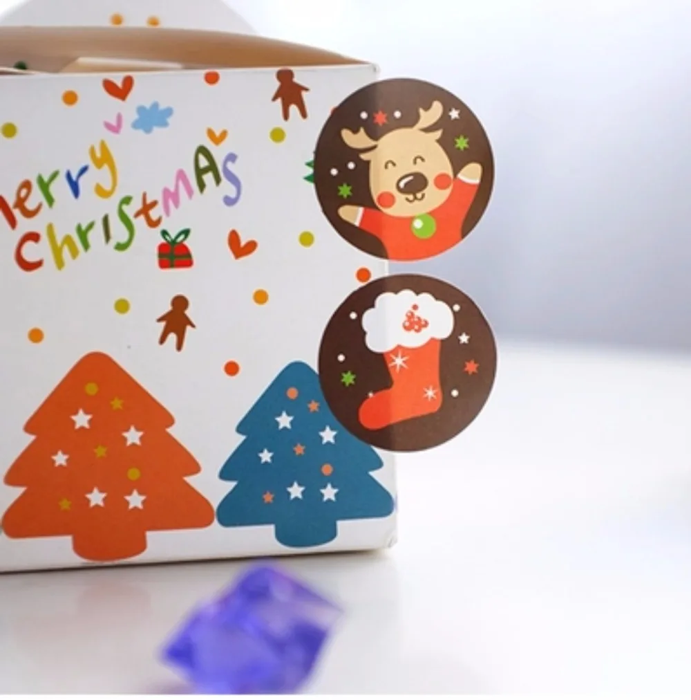 Merry Christmas Gift Sticker, DIY Scrapbooking Labels, Cookie, Cake, Gift Labels, Kitchen, Sweets Party Seal, 160Pcs